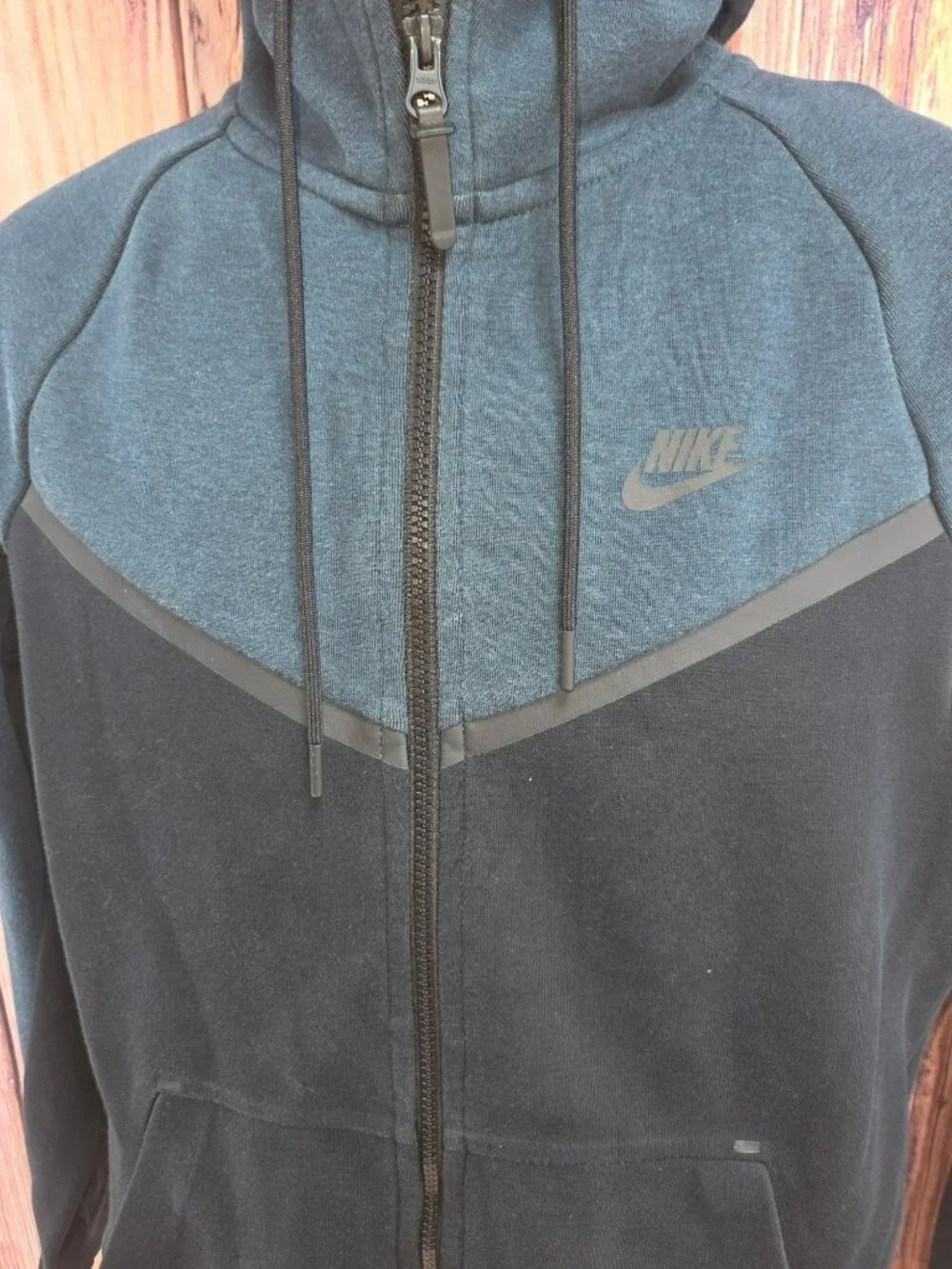 Nike Mens Full-Zip Hoodie Small Black & Blue